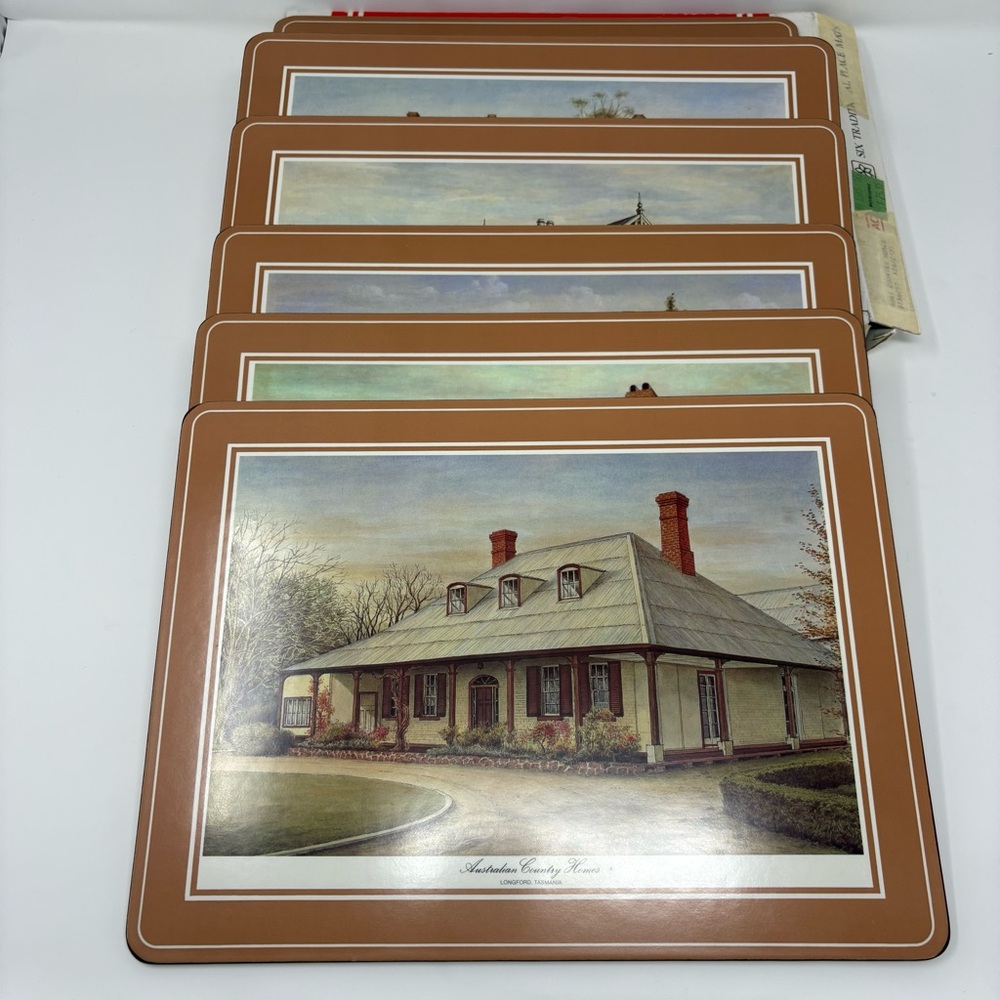 Vintage Pimpernel Australian Country Homes Place Mats - Six Acrylic Mats